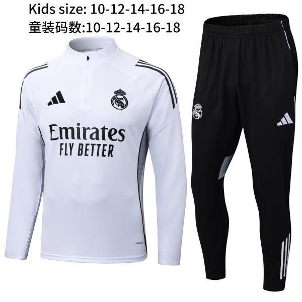 25/26 Real Madrid White Kids  1:1 Quality Training Jersey