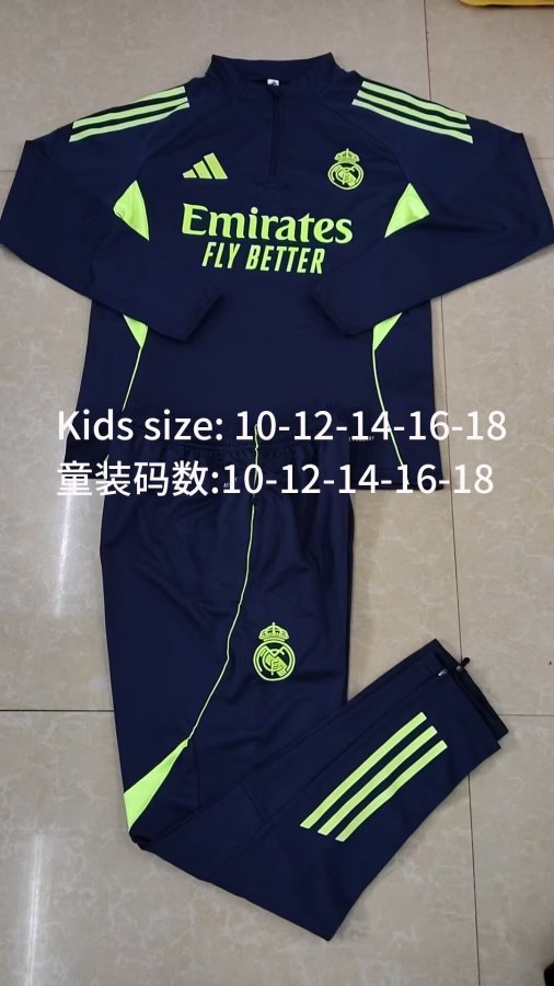 25/26  Manchester United Kids Royal Blue 1:1 Quality Training Jersey