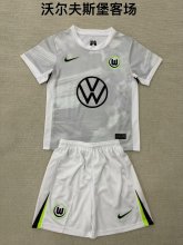 25/26 Wolfsburg  Away Kids 1:1 Quality Soccer Jersey