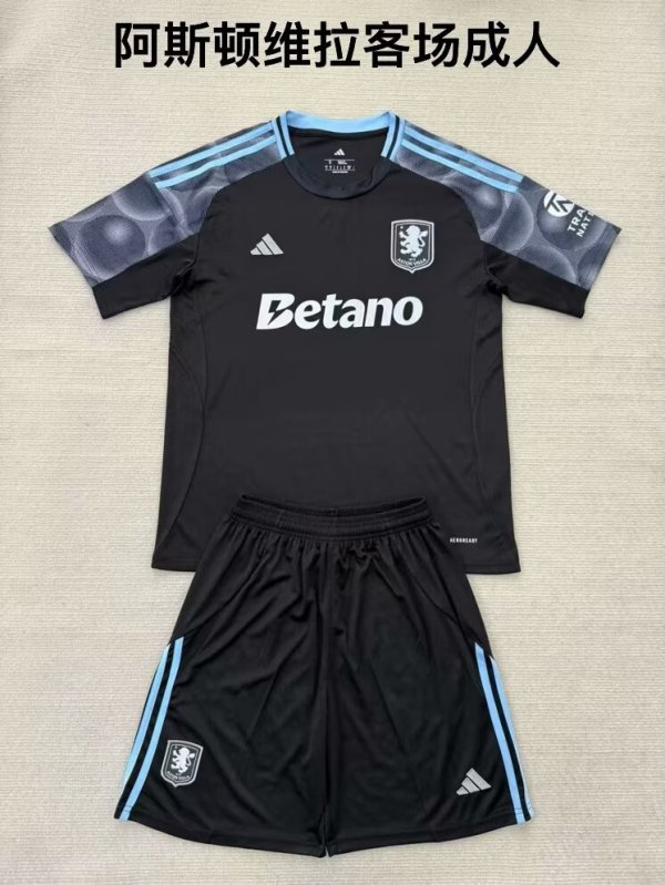 25/26 Aston Villa Away Adult Kits 1:1 Quality Soccer Jersey(成人套装)