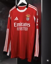 25/26  Benfica Home   Long sleeve Fans 1:1 Quality Soccer Jersey