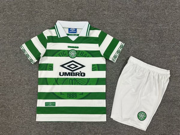 1997/1999 Celtic Home Kids KIits Retro 1:1 Quality Soccer Jersey