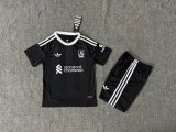 25/26  Liverpool Goalkeeper Black Kids Kits 1:1 Quality Soccer Jersey