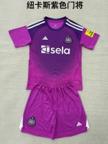 25/26 Newcastle Goalkeeper Purple  Kids Kits 1:1 Soccer Jersey