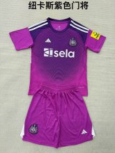 25/26 Newcastle Goalkeeper Purple  Kids Kits 1:1 Soccer Jersey