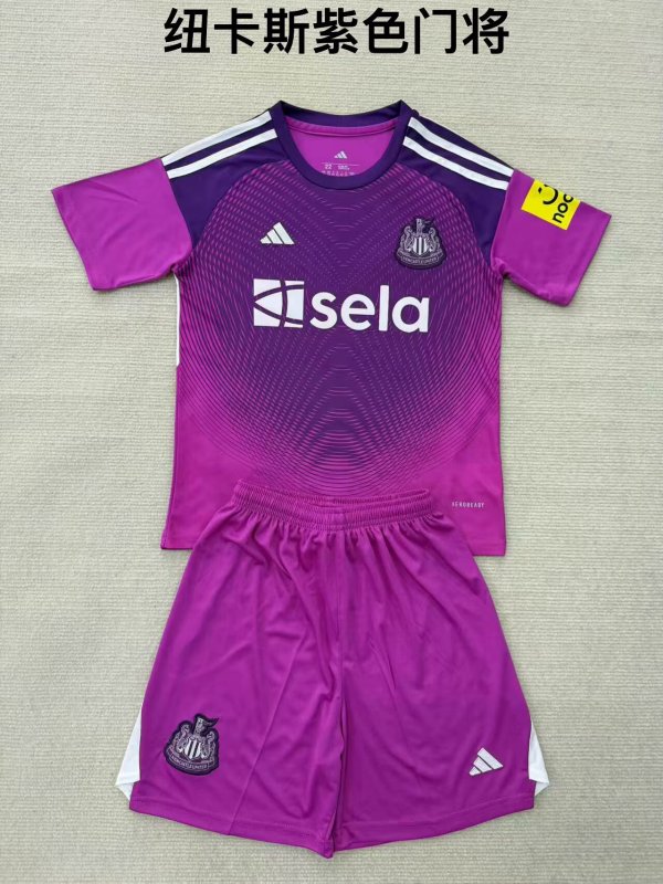 25/26 Newcastle Goalkeeper Purple  Kids Kits 1:1 Soccer Jersey