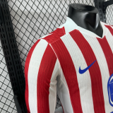 25/26 Atletico Madrid Home Long Sleeve Player 1:1 Quality Soccer Jersey