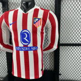 25/26 Atletico Madrid Home Long Sleeve Player 1:1 Quality Soccer Jersey
