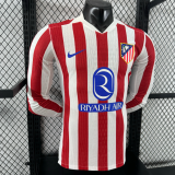 25/26 Atletico Madrid Home Long Sleeve Player 1:1 Quality Soccer Jersey