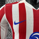 25/26 Atletico Madrid Home Long Sleeve Player 1:1 Quality Soccer Jersey