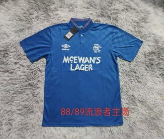 1988/1989 Rangers Home Retro Fans 1:1 Quality Soccer Jersey