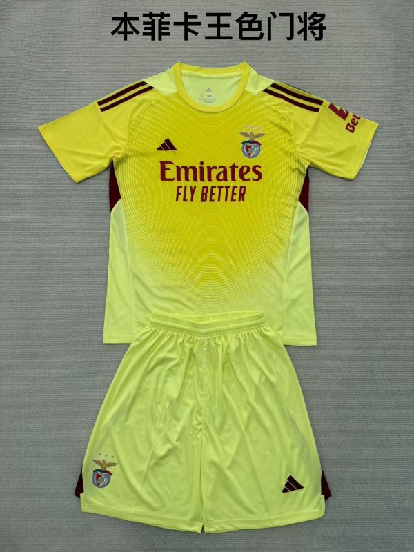 25/26 Benfica Goalkeeper Kids Kits 1:1 Quality Soccer Jersey