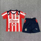25/26 Chivas Home Kids Kits 1:1 Quality Soccer Jersey