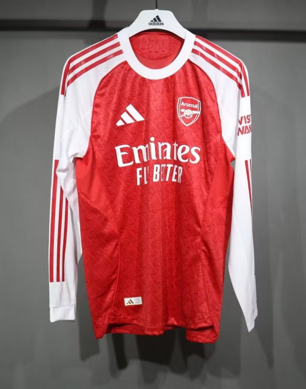 25/26 Arsenal Home Long Sleeve Player 1:1 Quality Soccer Jersey（球员版）