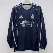 25/26 Real  Madrid  Long sleeve Away Fans 1:1 Quality Soccer Jersey