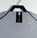 2007-2008 Manchester United Grey Long Sleeve Goalkeeper 1:1 Retro Soccer Jersey