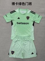 25/26 Boca Green goalkeeper Kids 1:1 Quality Soccer Jersey