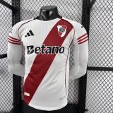 25/26 River Plate Home Long Sleeve Player 1:1 Quality Soccer Jersey