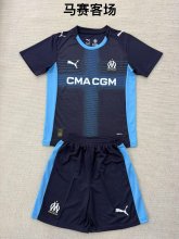 25/26 Marseille  Away Kids Kits 1:1 Quality Soccer Jersey