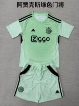 25/26  Ajax Goalkeeper Green Kids  1:1  Quality  Soccer Jersey