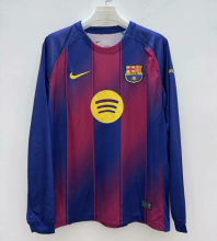 25/26 Barcelona Home Long Sleeved Fans 1:1 Quality Soccer Jersey