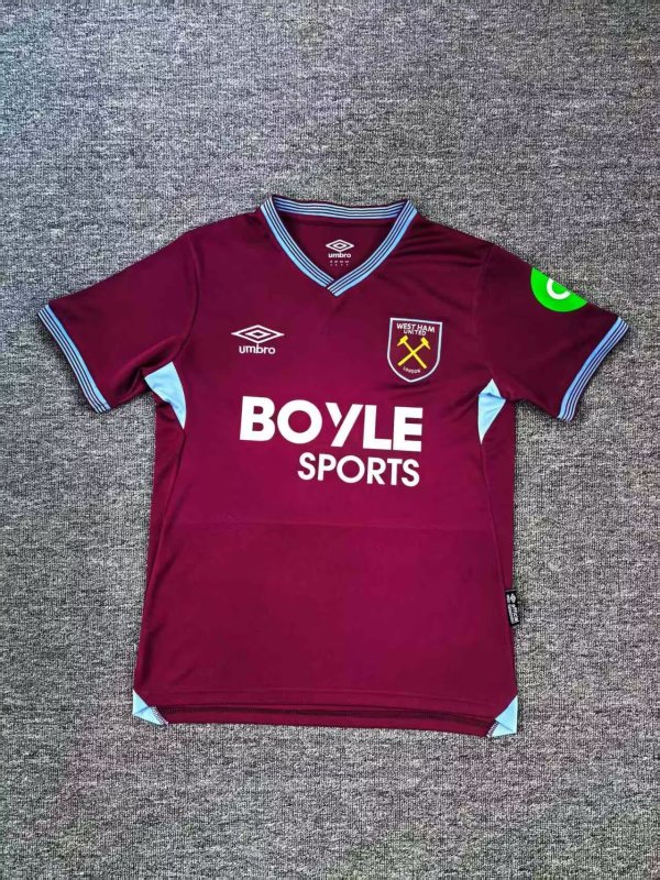 25/26 West Ham United Home Fans 1:1 Quality Soccer Jersey
