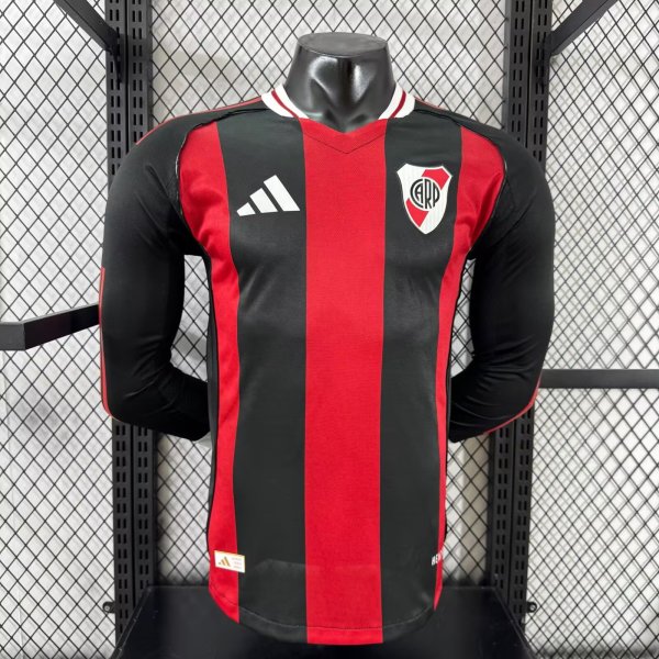 25/26 River Plate Away Long Sleeve Player 1:1 Quality Soccer Jersey