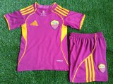 25/26 Roma Home Kids kits 1:1 Quality  Soccer Jersey