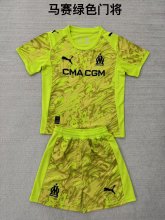 25/26 Marseille Goalkeeper Kids Kits 1:1 Quality Soccer Jersey