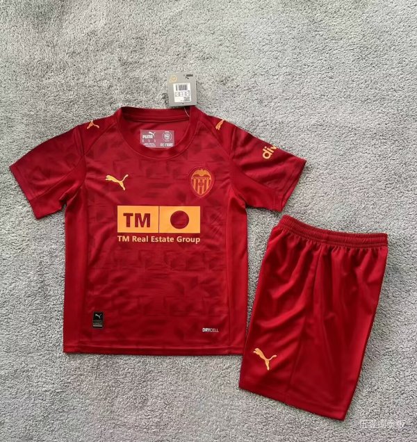 25/26 Valencia  Away Kids Kits 1:1 Quality  Soccer Jersey
