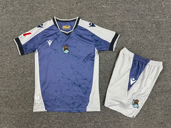 25/26 Real Sociedad  Away Kids  Kits  1:1 Soccer Jersey