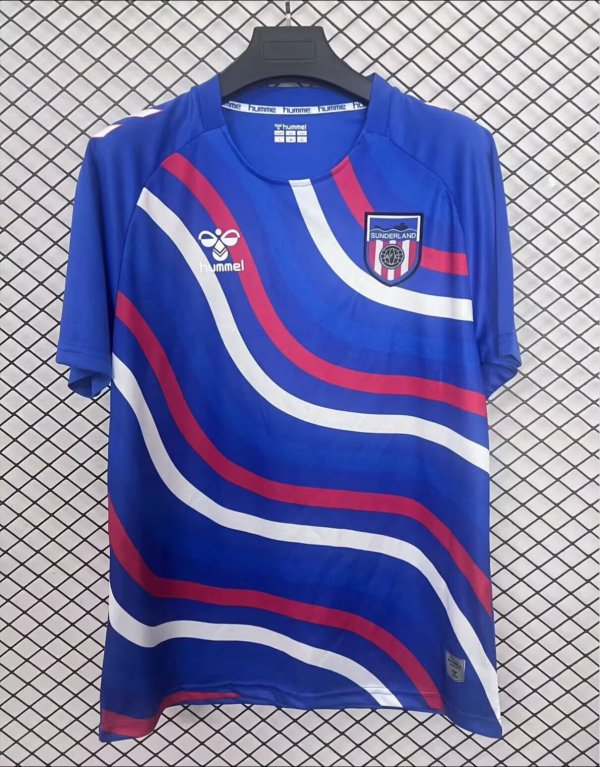 25/26 Sunderland Pre match uniform  Fans 1:1 Quality  Soccer Jersey