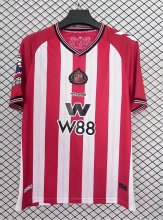 25/26 Sunderland Home  Fans 1:1 Quality  Soccer Jersey