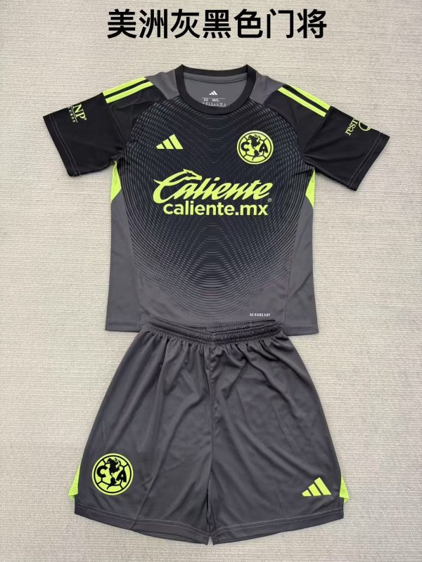 25/26  America Goalkeeper Black Kids 1:1 Quality Soccer Jersey