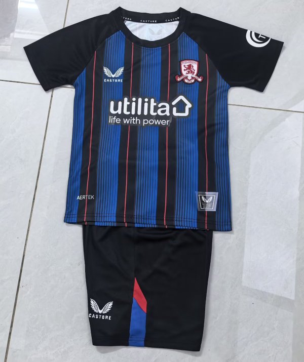25/26 Middlesbrough Away Kids Kits 1:1 Quality Soccer Jersey