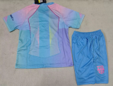 25/26 Barcelona  Special Edition Blue Kids Kits 1:1 Quality Soccer Jersey