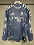 25/26 Real Madrid  Away Player Long Sleeve 1:1 Quality Soccer Jersey（球员版）