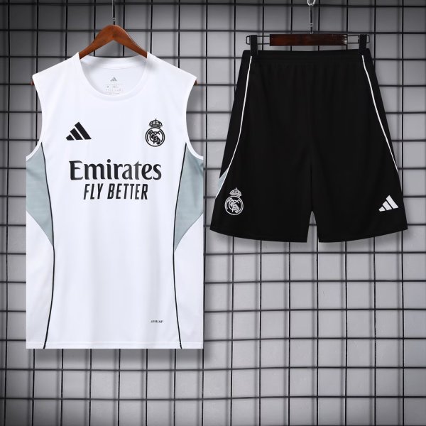25/26  Real Madrid White 1:1 Quality Training Vest（A-Set）