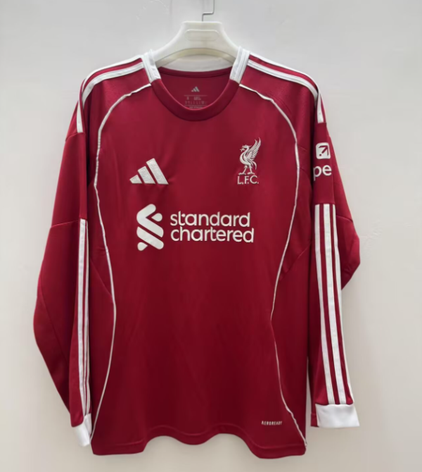 25/26 Liverpool  Home Red Fans long 1:1 Quality Soccer Jersey