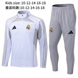 25/26 Real Madrid White gray Kids  1:1 Quality Training Jersey