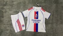 25/26  Lyonnais Home Kids Kits 1:1 Quality Soccer Jersey