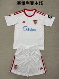25/26  Sevilla FC Home Kids Kits 1:1 Quality  Soccer Jersey