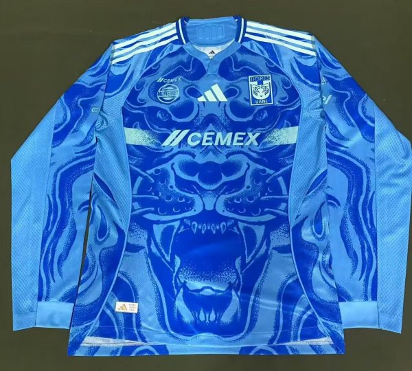 25/26 Tiger  Blue Long sleeve Player 1:1 Quality Soccer Jersey