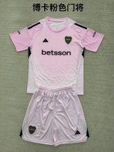 25/26 Boca  goalkeeper Pink Kids 1:1 Quality Soccer Jersey