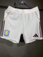25/26 Aston Villal Home White Player 1:1 Quality Shorts