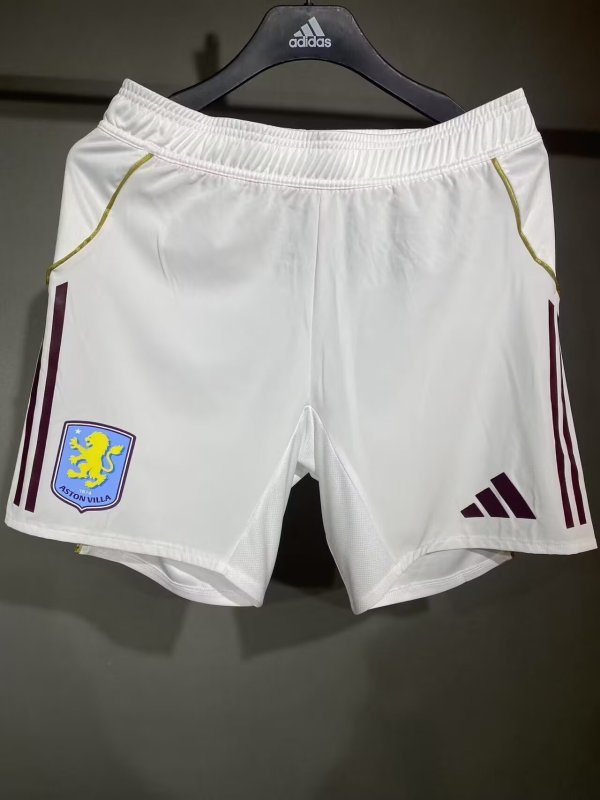 25/26 Aston Villal Home White Player 1:1 Quality Shorts