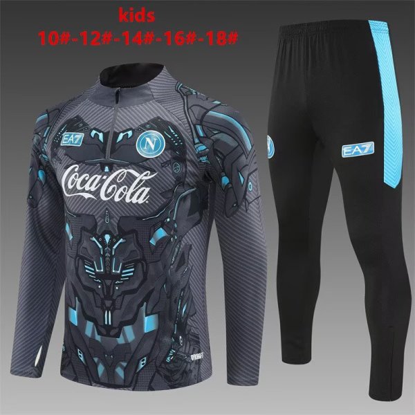 25/26 Napoli Kids Black Grey 1:1 Quality Training Jersey