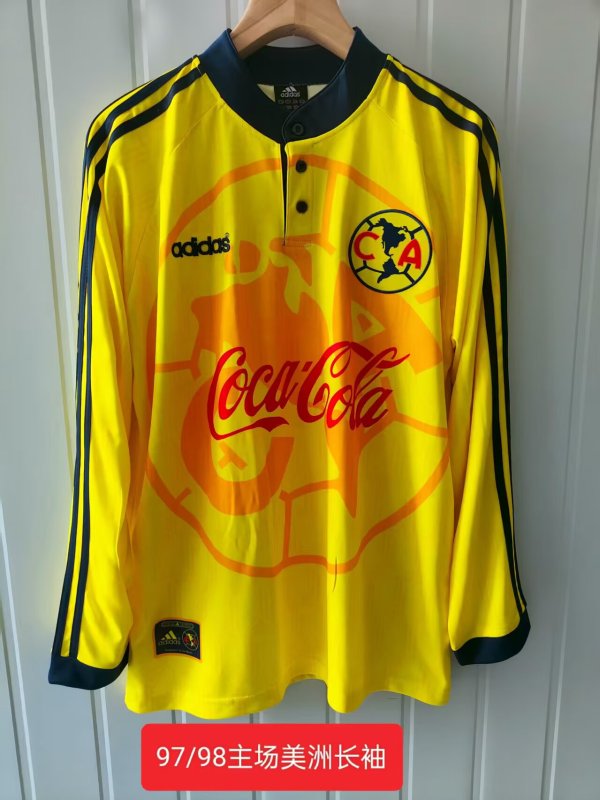 1997/1998 Club American Home Long sleeves Fans 1:1 Quality Retro Soccer Jersey
