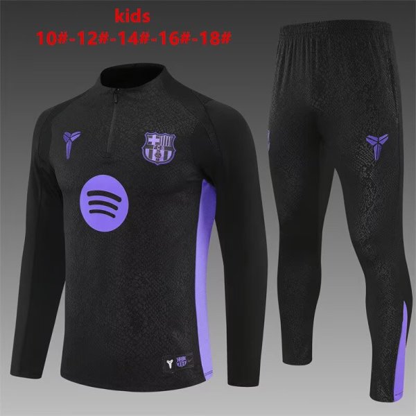 25/26  Barcelona Kids Black 1:1 Quality Training Jersey
