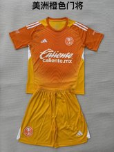 25/26  America Goalkeeper Orange Kids 1:1 Quality Soccer Jersey